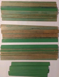 38 Vintage Lincoln Logs Green Roof Slats, 32 @ 12inches & 6 @ 8 inches - Picture 1 of 5