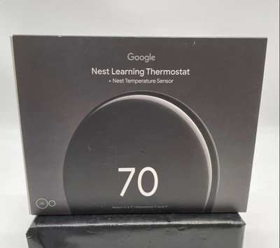 Google Nest Learning Thermostat 4thGen + Nest Temperature Sensor 2ndGen Obsidian - Image 1 of 4