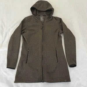 L.L. Maglione Bean con cappuccio donna S Reg verde full zip maglia pile cappotto tasche - Foto 1 di 8