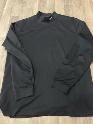 Para hombres Negro Nike Golf Cuello Simulado Talla Mediana en Negro con Logo Swoosh Blanco Foto 1 de 4