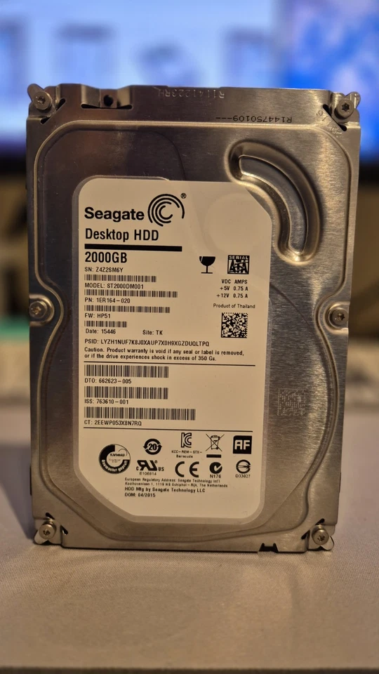 Seagate 2TB Internal 3.5 Inch Hard Drive ST2000DM001 - Image 1 of 1