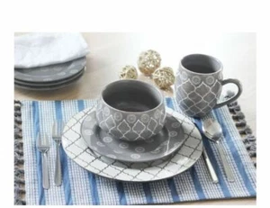 16-teiliges mikrowellengeeignetes marokkanisches Geschirr Geschirr Teller Tassen Schüsseln Komplettset   - Bild 1 von 2