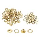 50Set 7.5mm Hole Copper Grommets Eyelets Gold Tone for Fabric Leather