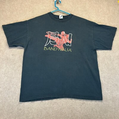 Vintage Band Ninja T Shirt Adult XL Black Short Sleeve Cotton Funny Trombone y2k - Imagem 1 de 4