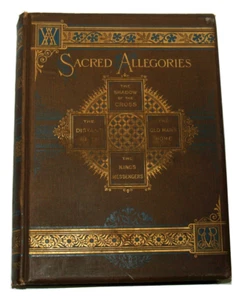 Libro antiguo de William Adams - Alegorías sagradas - Rivingtons 1882 - Dorado - Imagen 1 de 16