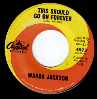 Wanda Jackson 7” "This Should Go On Foreverr" Capitol (4973), Near Mint - Image 1 of 2