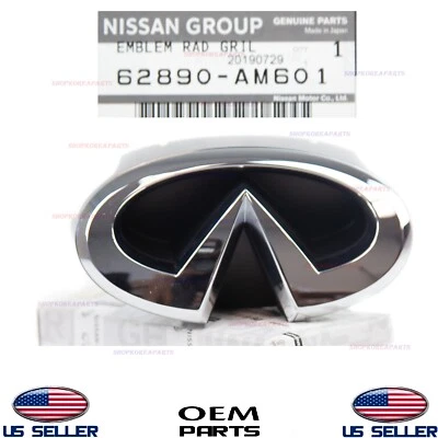 Genuine Front Grille Emblem Logo ⭐OEM⭐ INFINITI G35 sedan 2003-2004 62890-AM601 - Image 1 of 4