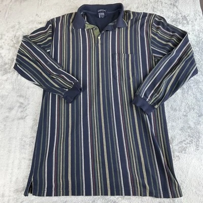 Harbor Bay Blue Striped Button Up Shirt Men XLT Long Sleeve Big Tall Vertical - Image 1 of 4