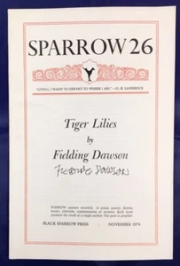 Fielding Dawson / TIGERLILIEN SPARROW 26 / Spatzpresse Bücher - SIGNIERTÂ - Bild 1 von 1