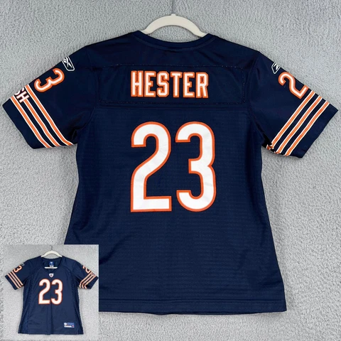 Chicago Bears Jersey WOMENS Small Devin Hester #23 Reebok Navy Blue Ladies NFL Cover