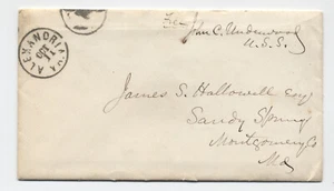 1865 Alexandria VA stampless senate free frank John Underwood with letter [ST.51 - Picture 1 of 3