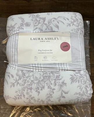 Nuevo Juego de Edredón Laura Ashley Bedford Lila Floral King 3 Piezas Foto 1 de 4