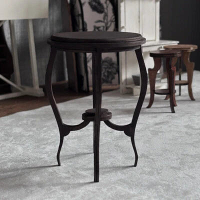 Furniture 1/6 Scale Dollhouse Miniatures Vintage Round Coffee Table Unfinished - Image 1 of 4