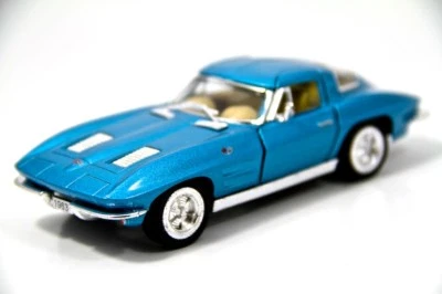 Kinsmart 5" 1963 Chevy Chevrolet Corvette Stingray Diecast Model Toy 1:36 Blue - Image 1 of 4