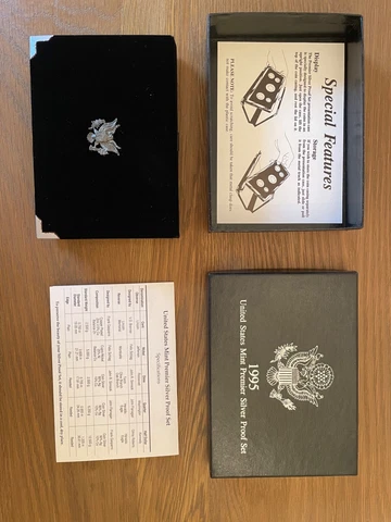 1995 Premier Silver PROOF Coin Set OGP United States Mint - San Francisco Cover