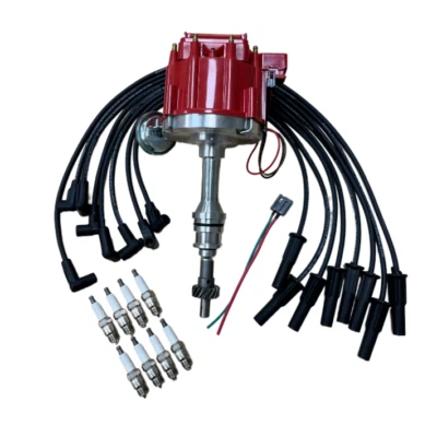 Ford 351W Windsor HEI Distributor Small Block V8 5.8L +  Wires + 8 Spark Plugs - Image 1 of 4