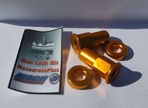 Kit de tuerca y espaciador de torre de bloqueo de llanta de aluminio dorado RM500 KX420 XR500 XT500 TM250 - Imagen 1 de 2