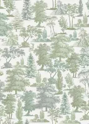 Papel pintado de lujo efecto árbol verde y blanco Muriva Oakley 201502 Foto 1 de 3