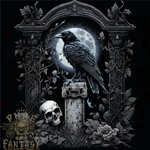 Gothic Totenkopf und Krähe mit und Bogen Herren T-Shirt 100% Baumwolle - Bild 1 von 3