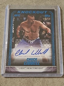 2024 Topps Knockout UFC Chuck Liddell Azul 44/50 En Tarjeta Auto SP! Tarjeta KNA-CLL - Imagen 1 de 4