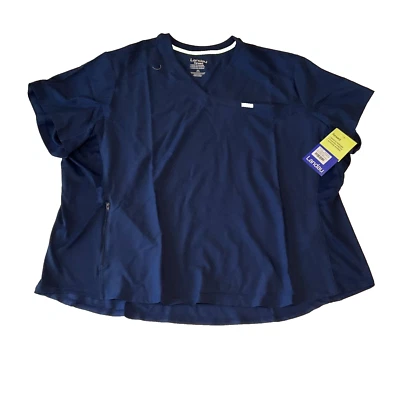 Blusa Médica Landau Manga Corta Mujer Talla 4XL Azul Elastizada 2 Bolsillos Cuello en VLt101 Foto 1 de 4