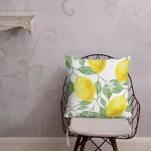 Lemon Fruit Themed Premium Throw Toss Pillow for Summer Tropical - Picture 1 of 13