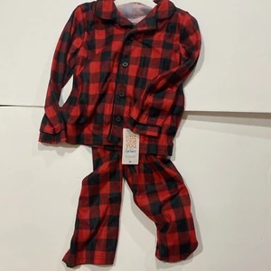 Red and Black lumberjack checkered pajama size 4t boys pajama set New 2 piece - Picture 1 of 6