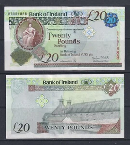 NORTHERN IRELAND - 2013 Bank of Ireland 20 Pounds aUNC/XF - Picture 1 of 1