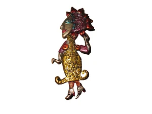 Spilla donna stravagante vintage HAPPY FINGERS Parigi Francia bronzo Nathalie Faucher - Foto 1 di 3