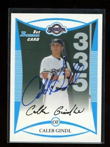 2008 Bowman CALEB GINDL Signed Card autograph auto BREWERS RC - Picture 1 of 1