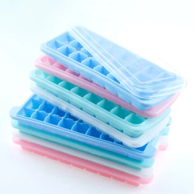 2x Eiswürfelform 36 Silikon mit Deckel Eiswürfelbehälter Ice Tray Eis Cube Maker - Bild 1 von 4