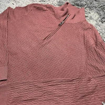 Ted Baker Mens Martenn Long Sleeve 1/2 Zip Funnel Sweater Maroon Sz 6 = 2XL NWT - Image 1 of 4
