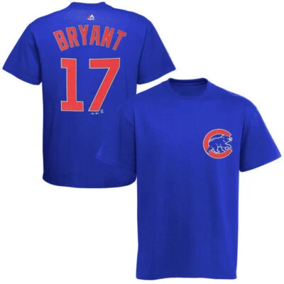 KRIS BRYANT CHICAGO CUBS MLB MAJESTIC OFFICIAL PLAYER SHORT SLEEVE SHIRT MEDIUM - Image 1 of 4