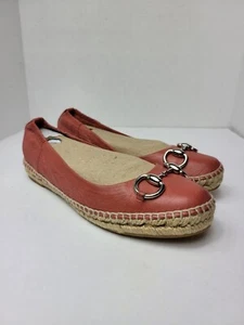 Gucci Horsebit Charlotte Espadrille Damenschuhe Größe 6 rosa Leder Ballerinas flach - Bild 1 von 10