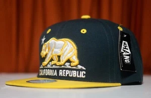 Nueva gorra Whang California Republic verde/amarillo Snapback RHTNBR-124 - Imagen 1 de 4