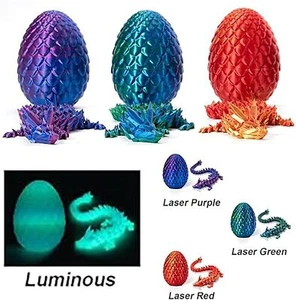 3D Printed Dragon Eggs with Dragon Inside Crystal Dragon Fidget Toys Desk Decor - Picture 1 of 24