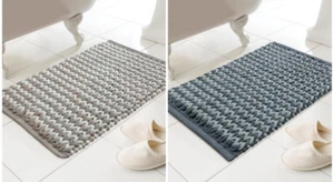ALFOMBRA DE BAÑO AZTECA SUPER FELPA SUAVE EN CARBÓN NATURAL O NATURAL 46x76CM - Imagen 1 de 3