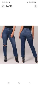 Abercrombie & Fitch Curve Love The Ankle Straight Ultra High Rise Jeans 27/4 EUC - Picture 1 of 6