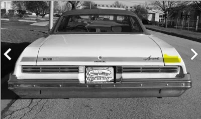 74 Buick Century Especial Derecha Cuarto Extensión Cinta Raya NEGRO 1249132 Foto 1 de 2