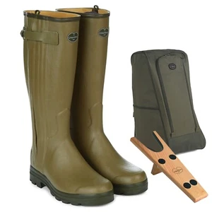 Le Chameau Men's Chasseur Leather Lined Boots + FREE Bag & Boot Jack - Picture 1 of 8