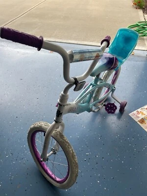 Huffy Disney Frozen 16 inch EZ Build Girls Bike with Sleigh Doll Carrier -... - Image 1 of 4