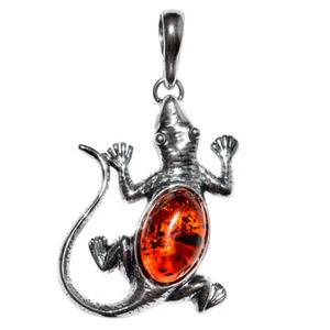 3,34 g Gecko authentisch Ostsee Bernstein 925 Sterlingsilber Anhänger Schmuck N-A1678 - Bild 1 von 1