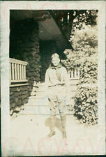 1940s Boy Scout  porch 244 Livingston St New Haven CT USA 2.7x1.7" Orig
