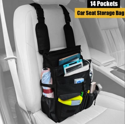 14 Pockets For Nissan Car Seat Organizer Laptop File Cup Holder Storage Bag - Image 1 of 4