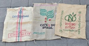 6 HESSIAN / JUTE COFFEE SACKS - Picture 1 of 1