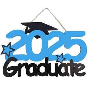2025 Graduation Wooden Sign Blue 15.75x9.6 inches Photo Booth Props Party - Picture 1 of 4