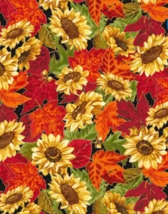 Fall Sunflowers Valance / Curtain Panel Floral kitchen window treatment Curtains - Picture 1 of 1