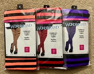 Wonderland - Children's Striped Tights - Small 4-6 - Lot of 3 - Wicked Cosplay - Picture 1 of 1