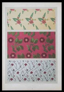 TISSUS ASTERS 14e - LITHOGRAPHIE 1877  DUPONT-AUBERVILLE, ORNEMENT  - Imagen 1 de 1