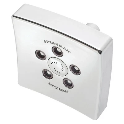 Cabezal de ducha Speakman Kubos 6 pulgadas 3 funciones, tecnología Anystream, cepillado Foto 1 de 4